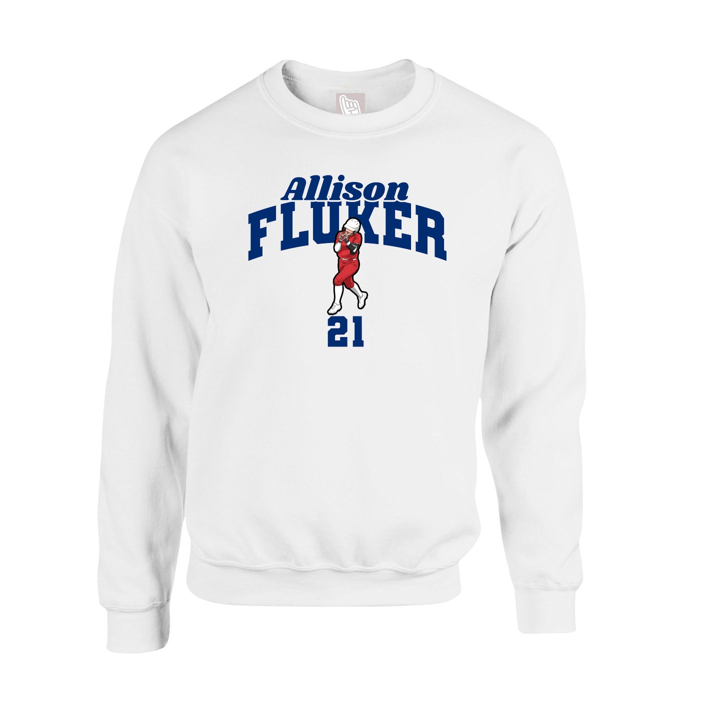 Fleece Crew — Signature Arch in White