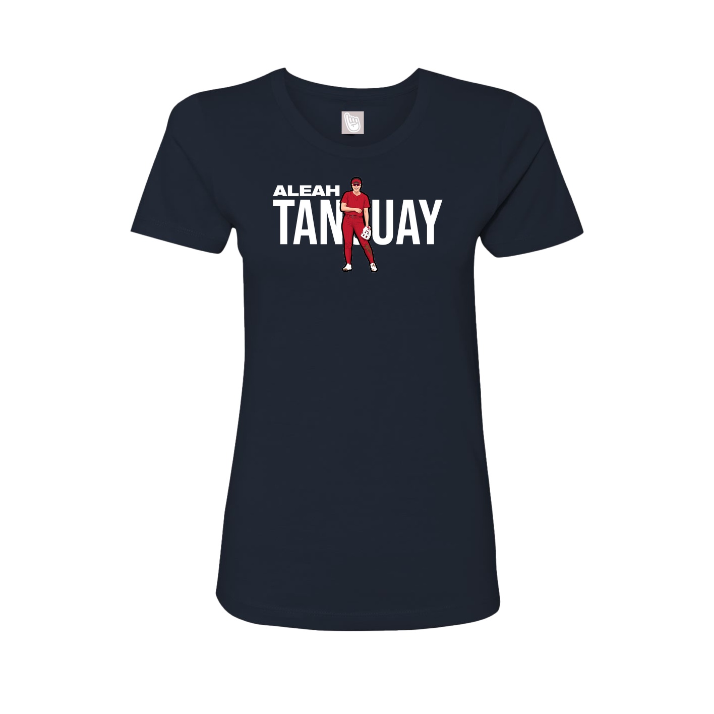 Fitted Women's Tee — Player Name in Navy