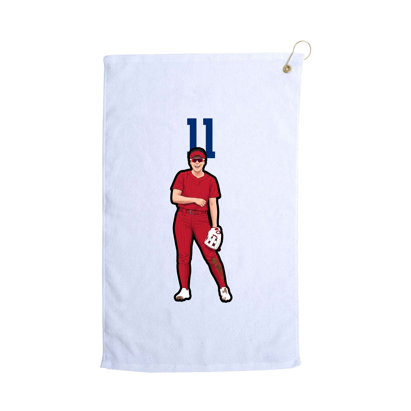 Golf Towel — Number Top in White