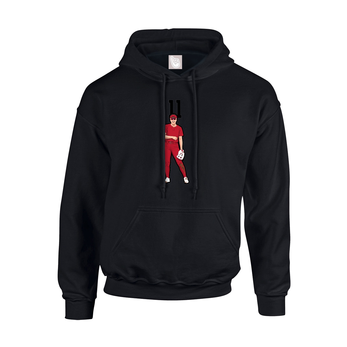 Youth Hoodie — Number Top in Black