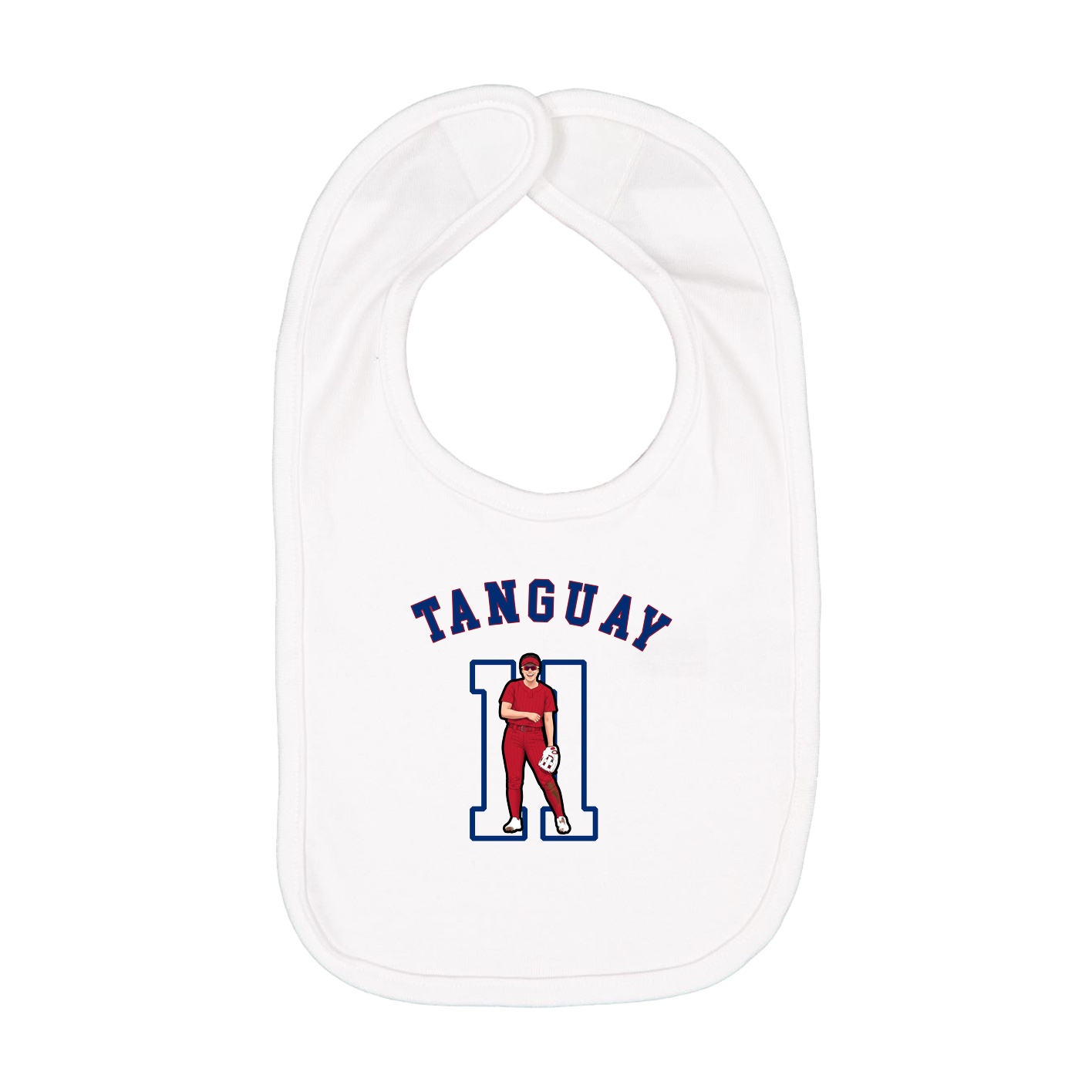 Infant Bib — Shirsey Arch in White