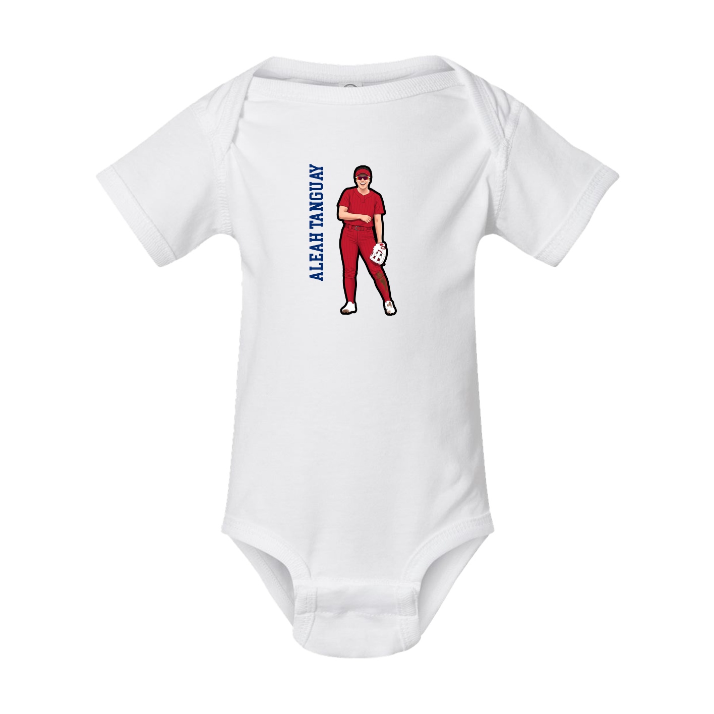 Baby Onesie — Name Vertical in White