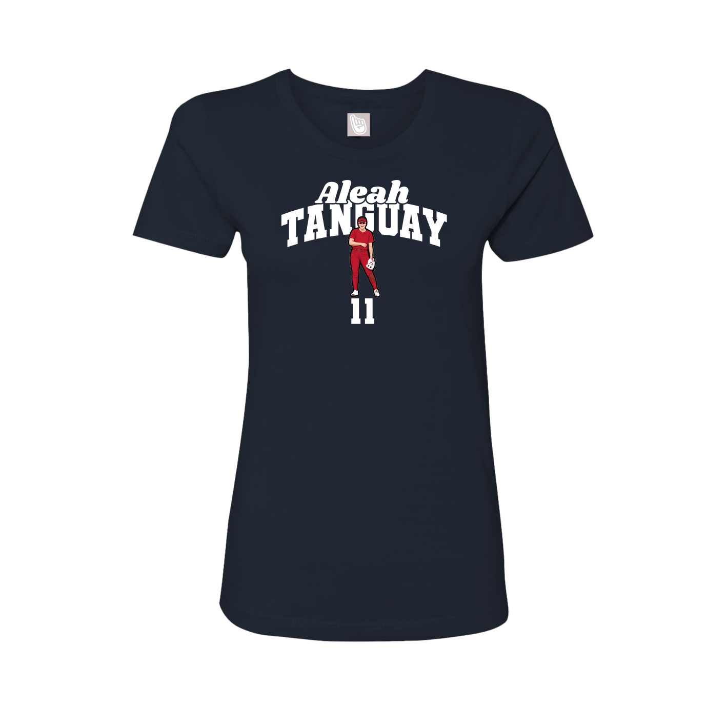 Fitted Women's Tee — Signature Arch in Navy