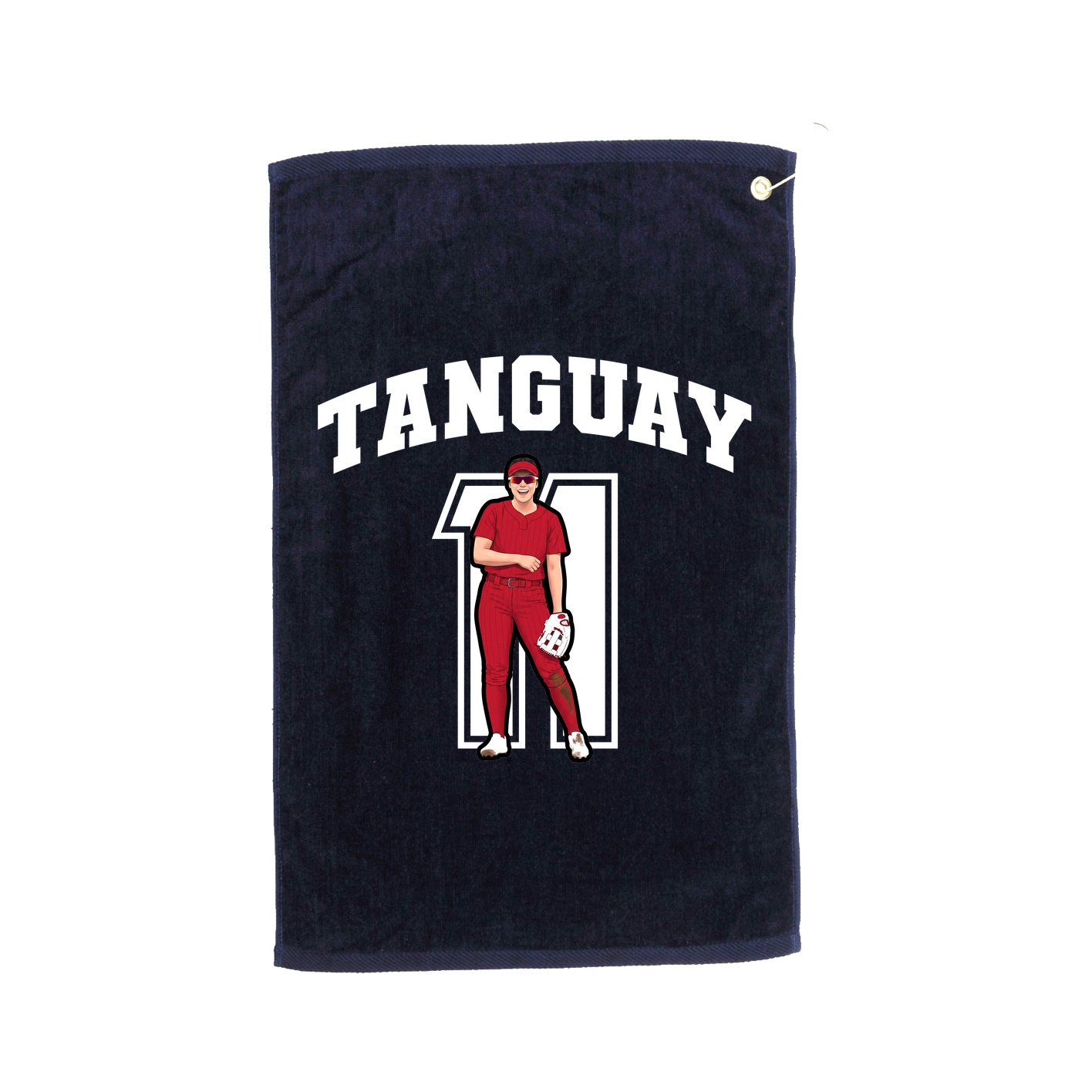 Golf Towel — Number in Navy
