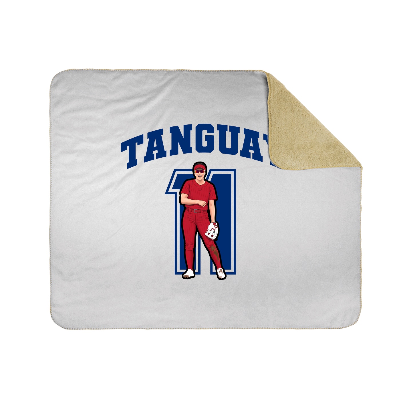 Throw Blanket — Number in White