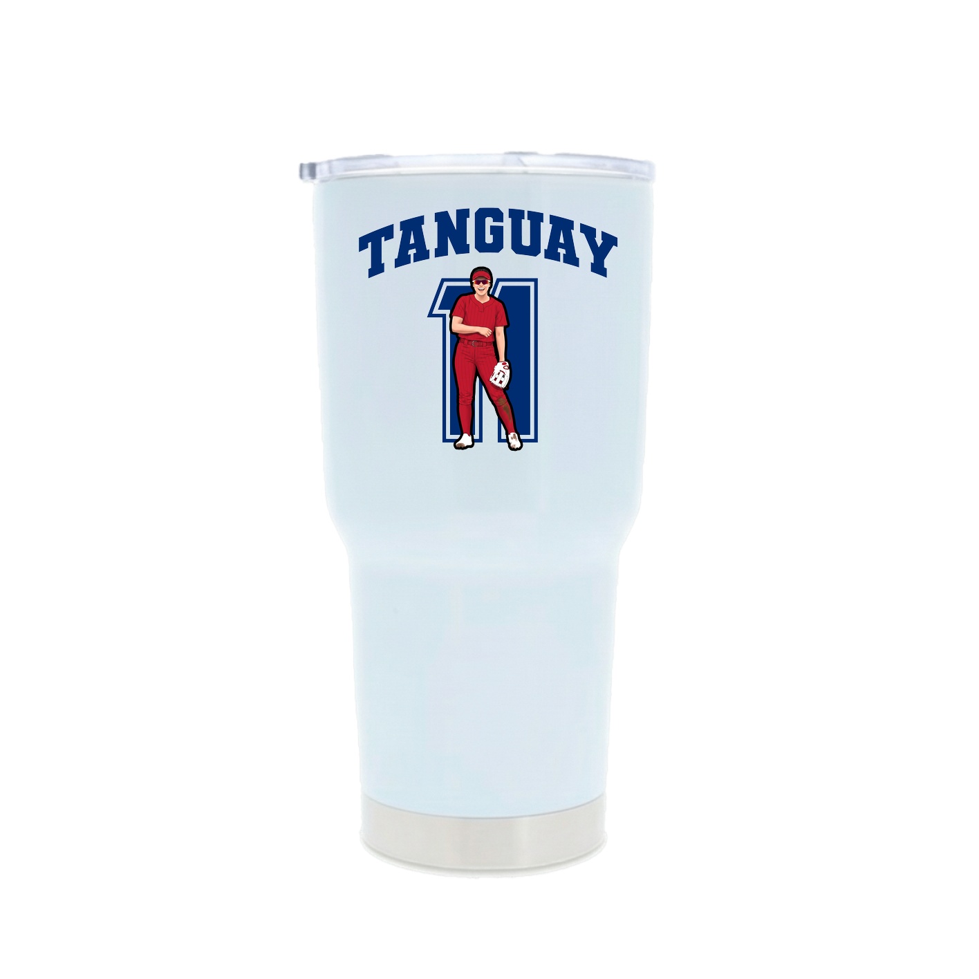 30oz Stainless Steel Tumbler — Number in White