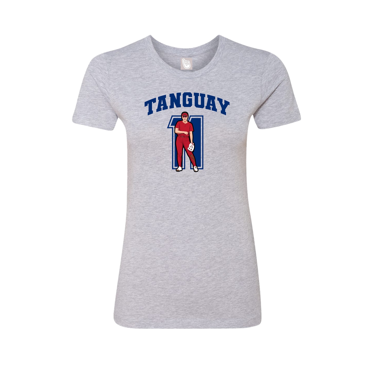 Fitted Women's Tee — Number in Grey