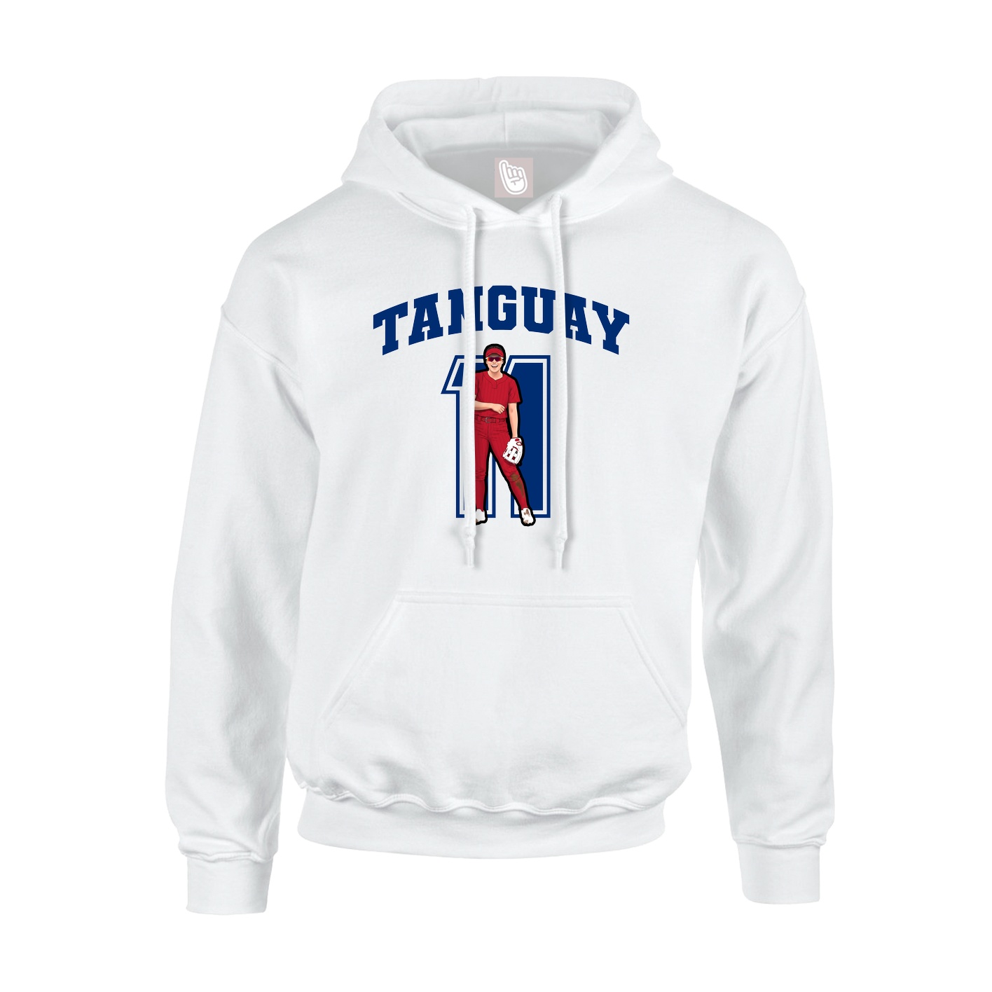 Hoodie — Number in White