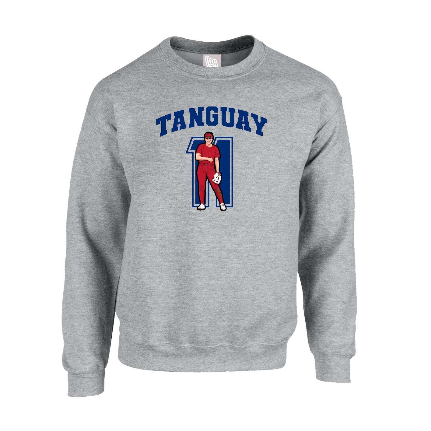 Fleece Crew — Number in Grey