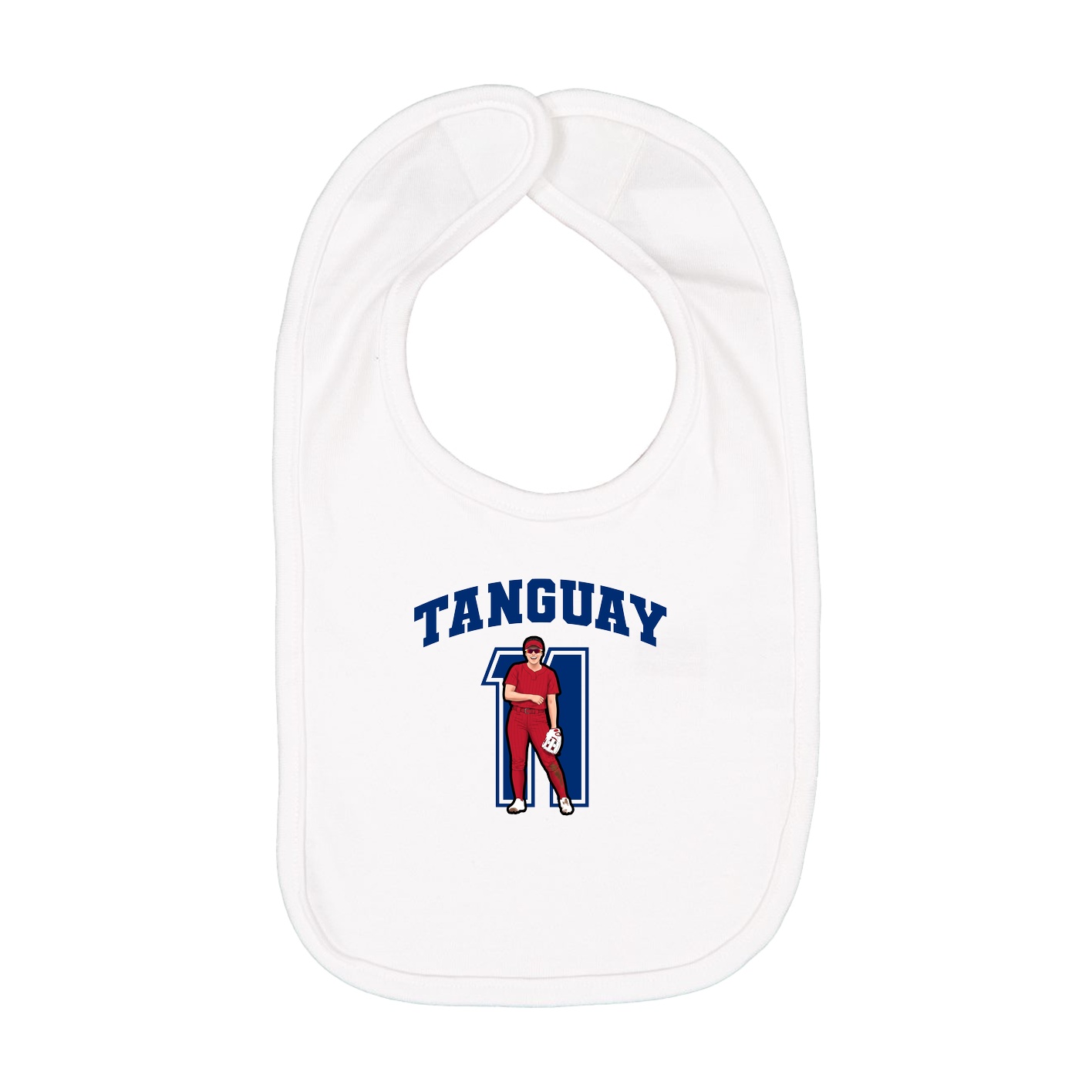 Infant Bib — Number in White