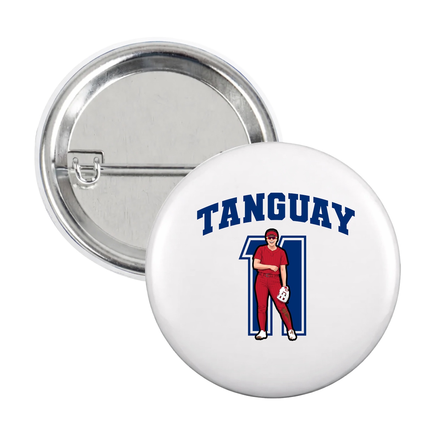 Game Day Button — Number in White