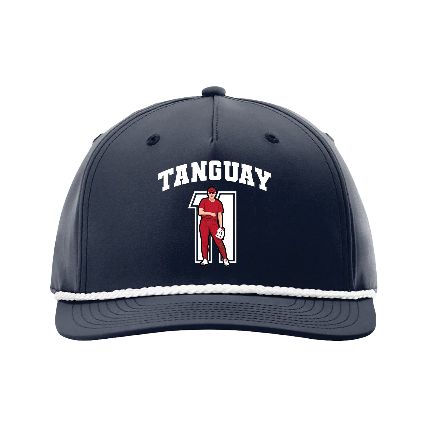 Five-Panel Classic Rope Cap — Number in Navy