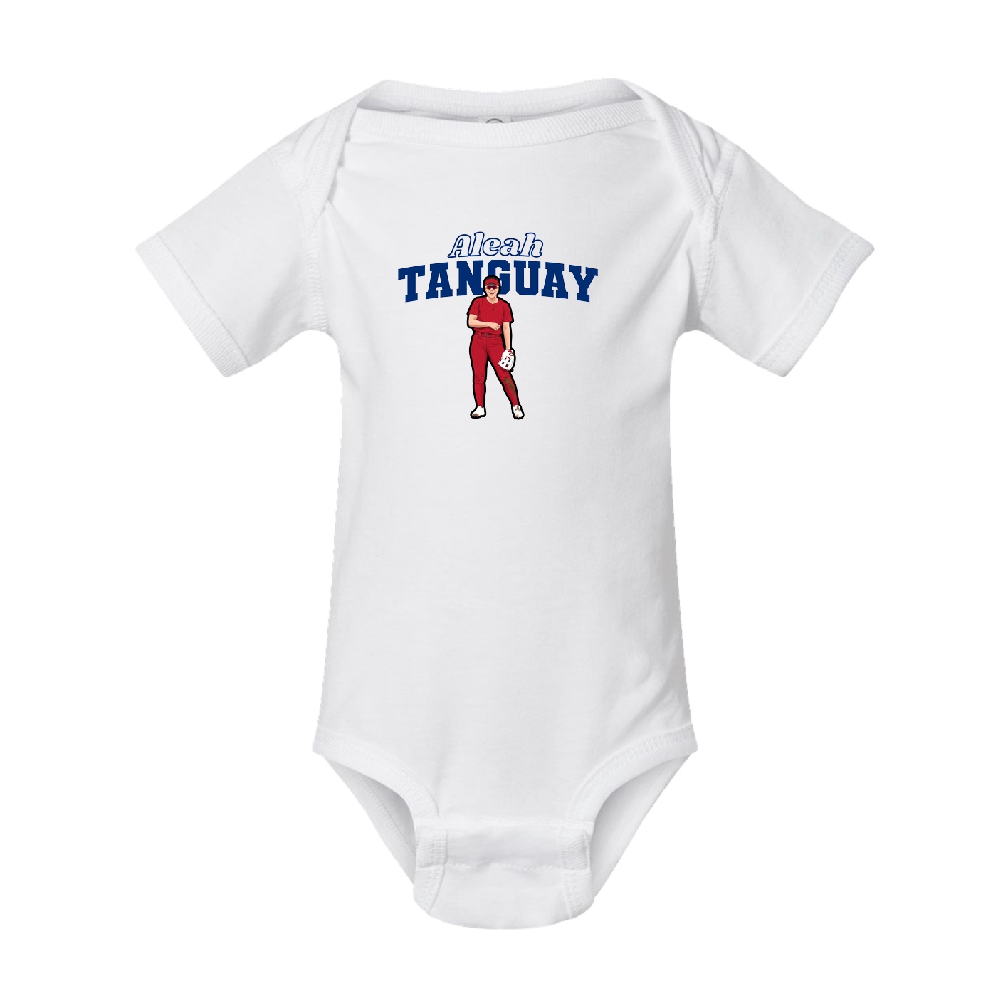 Baby Onesie — Name Arch in White
