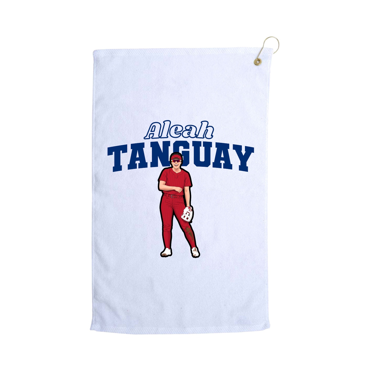 Golf Towel — Name Arch in White
