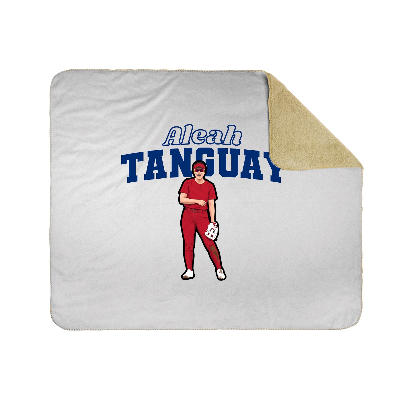Throw Blanket — Name Arch in White