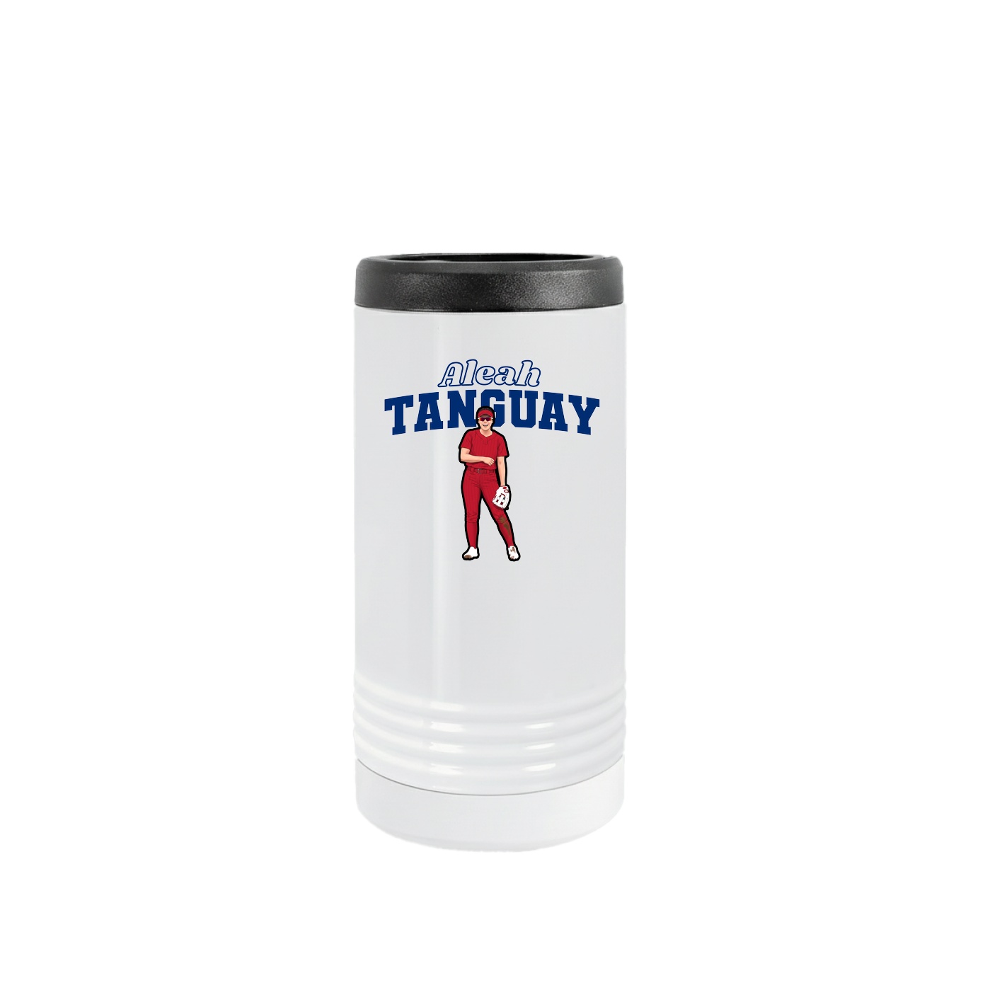 Slim Beverage Holder — Name Arch in White