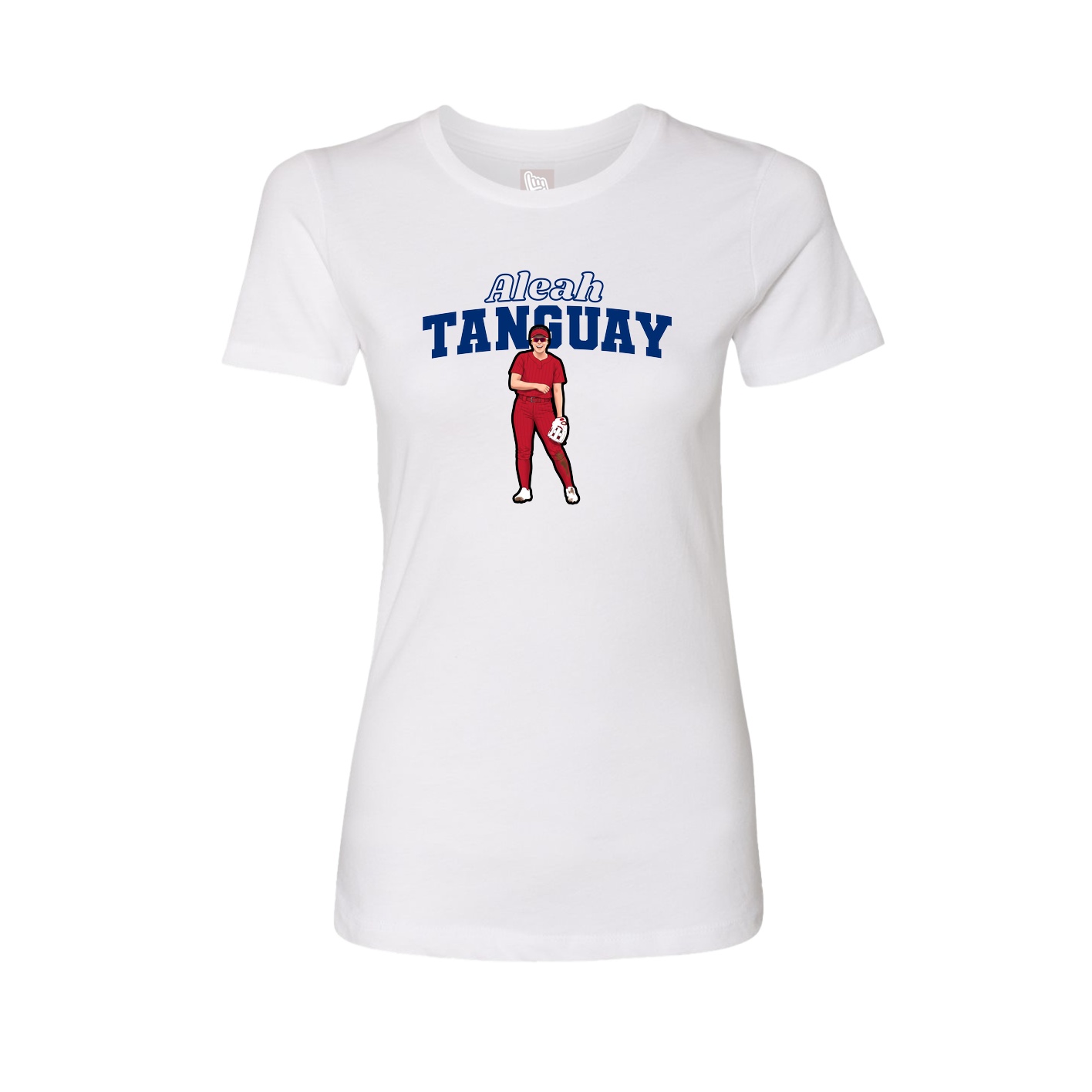 Fitted Women's Tee — Name Arch in White