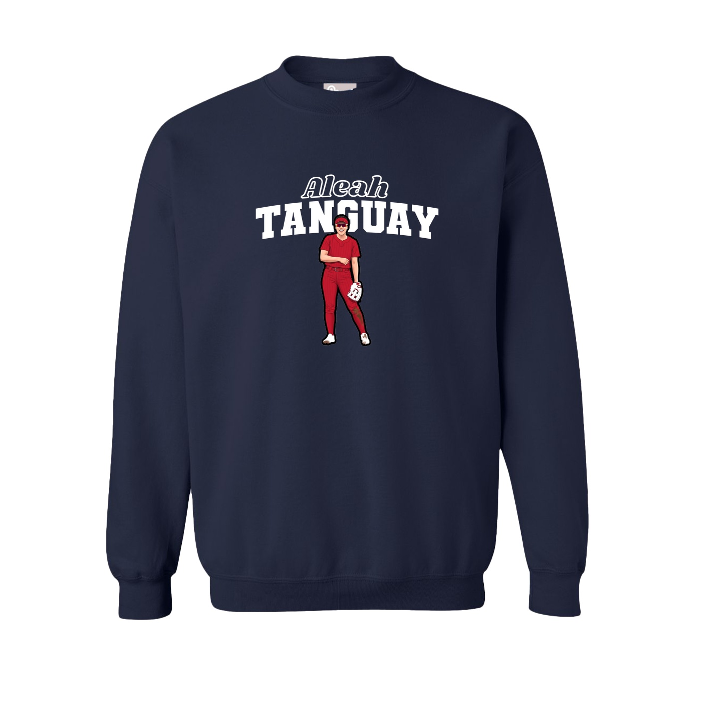 Fleece Crew — Name Arch in Navy
