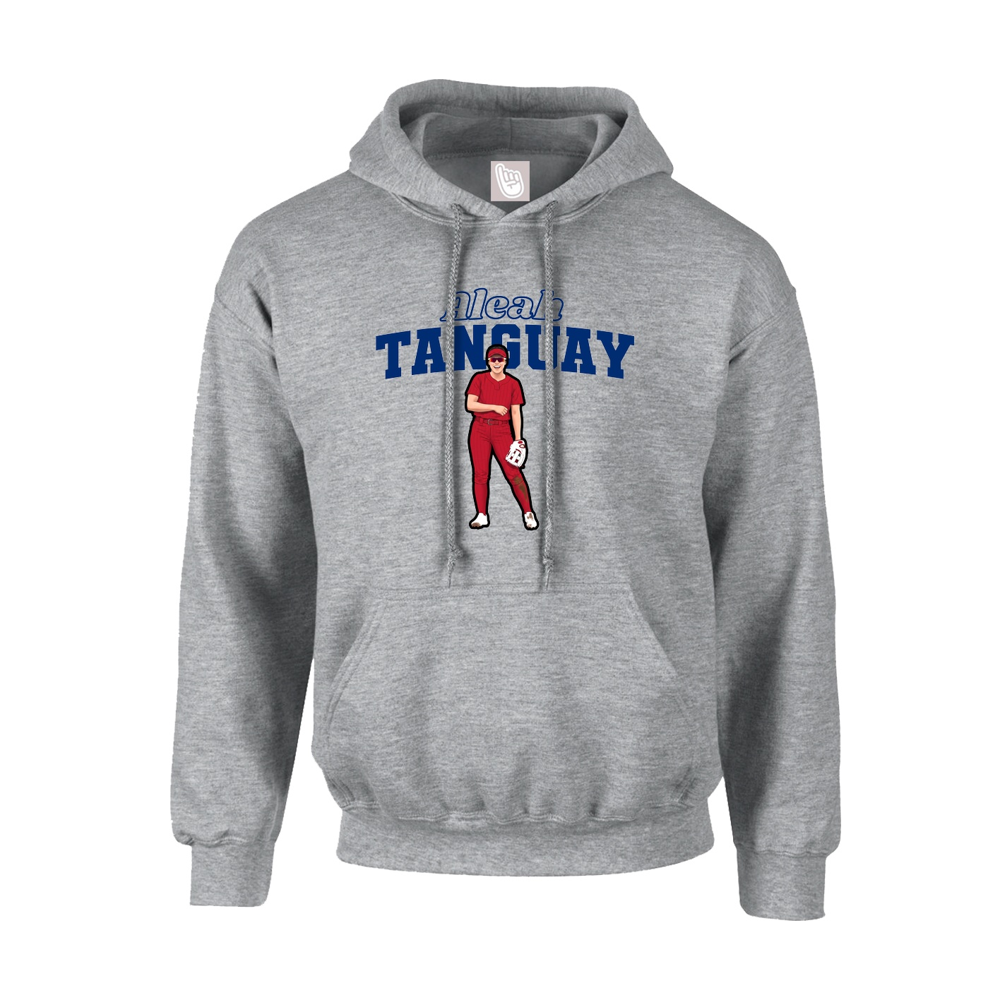 Youth Hoodie — Name Arch in Grey