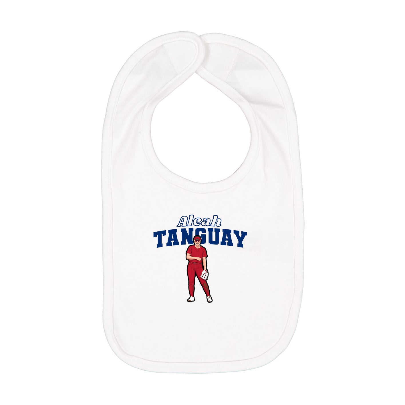 Infant Bib — Name Arch in White