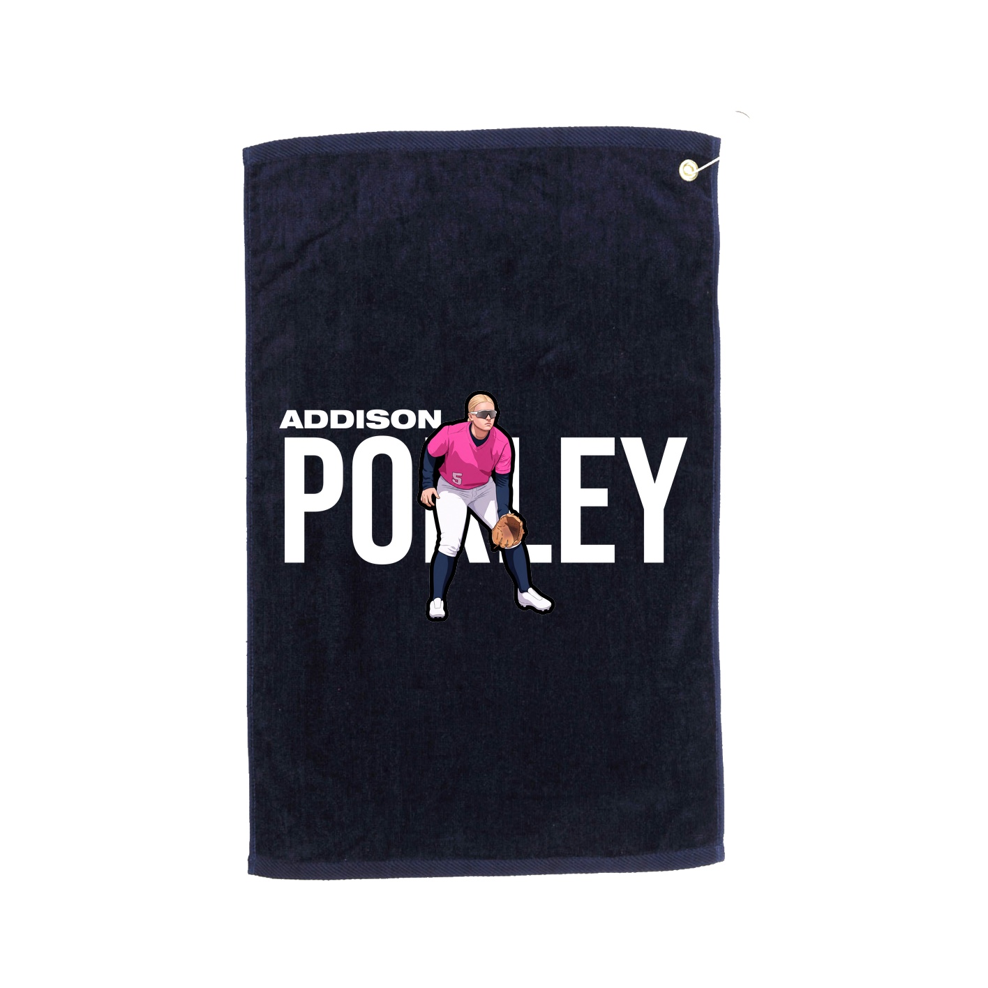 Golf Towel — Player Name in Navy