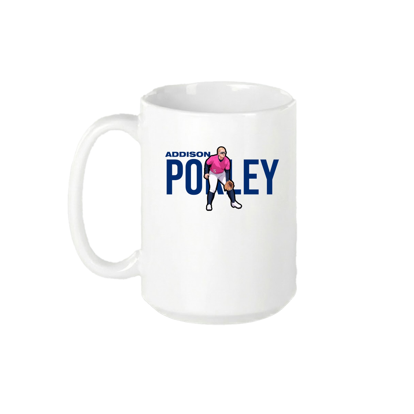 15oz Coffee Mug — Player Name in White