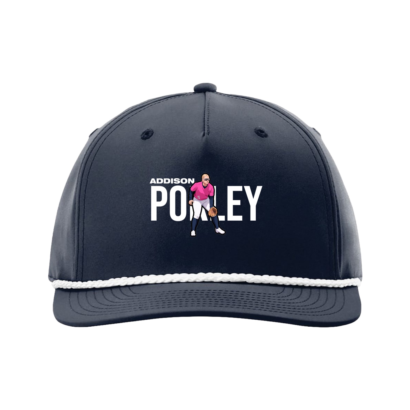 Five-Panel Classic Rope Cap — Player Name in Navy