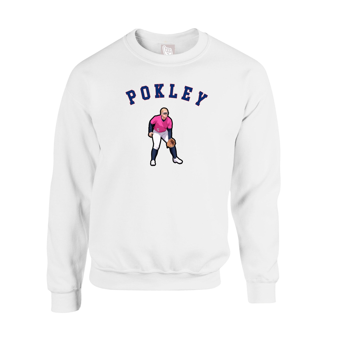 Fleece Crew — Shirsey Arch in White