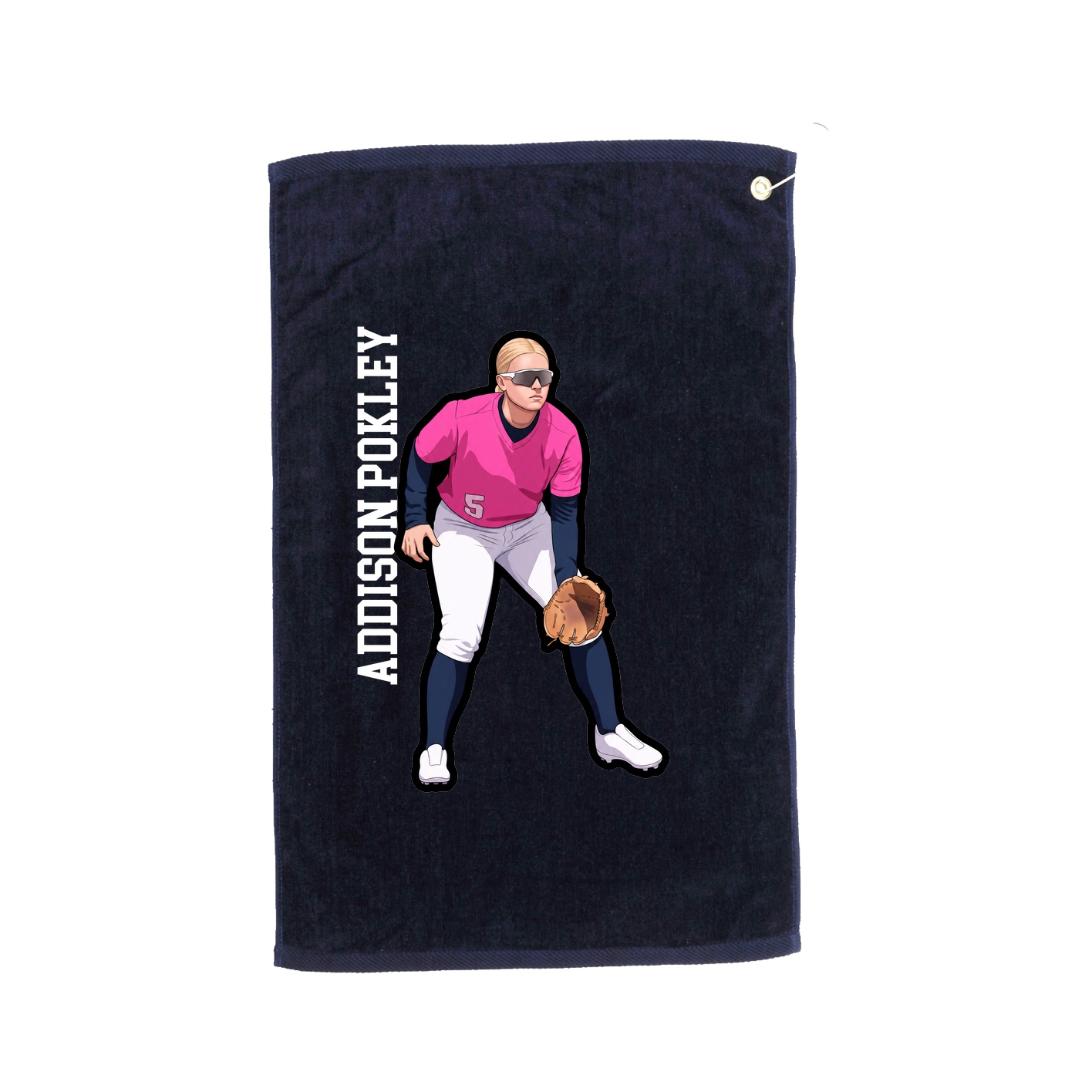 Golf Towel — Name Vertical in Navy