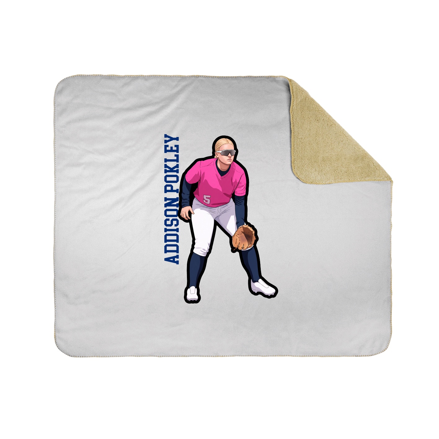 Throw Blanket — Name Vertical in White