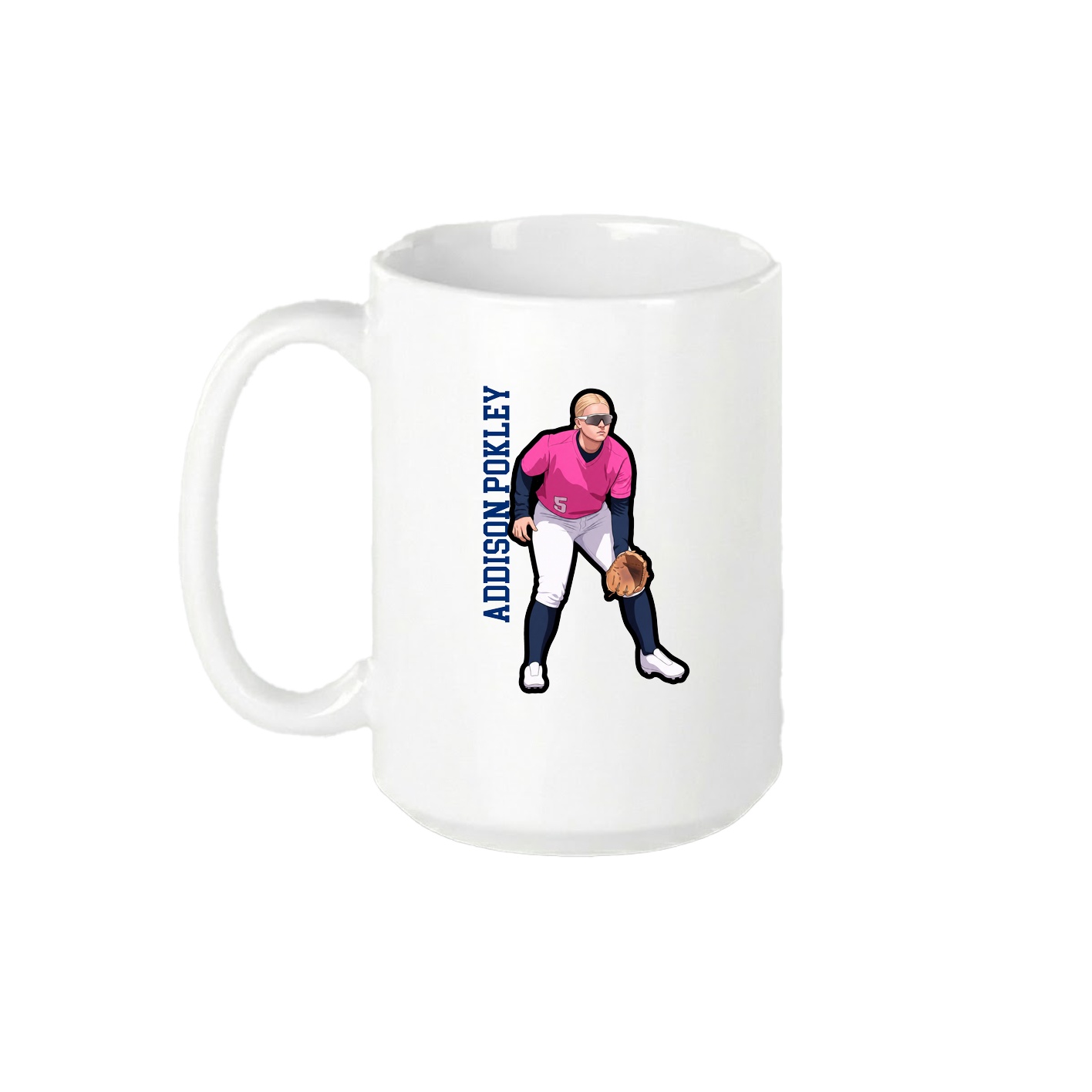15oz Coffee Mug — Name Vertical in White