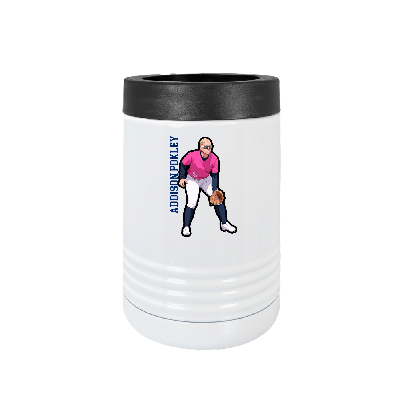 Beverage Holder — Name Vertical in White