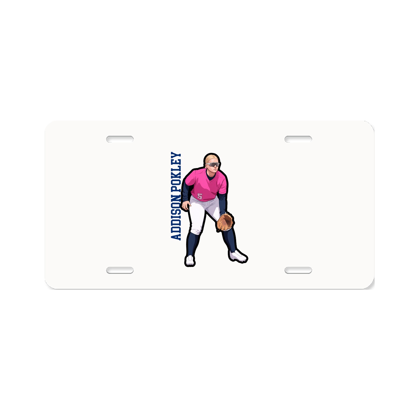 License Plate — Name Vertical in Classic