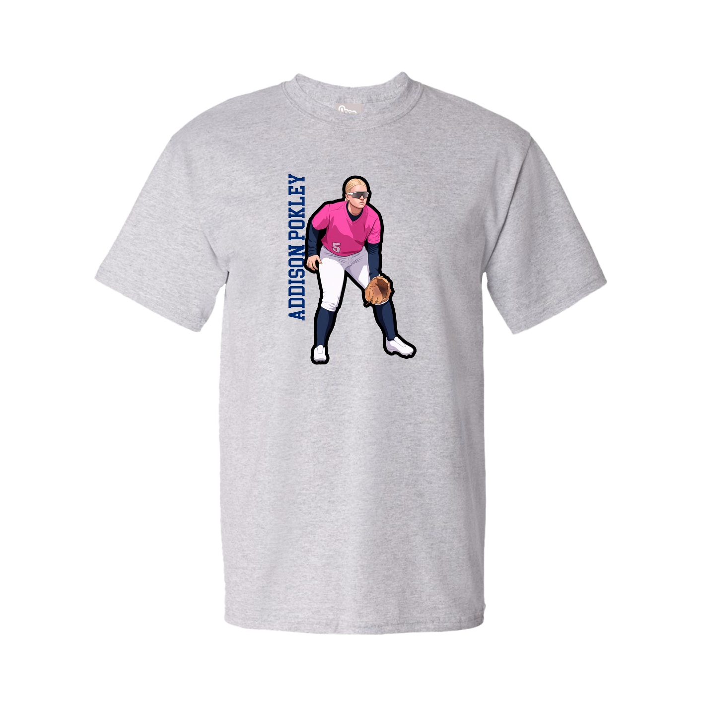 Youth Tee — Name Vertical in Grey