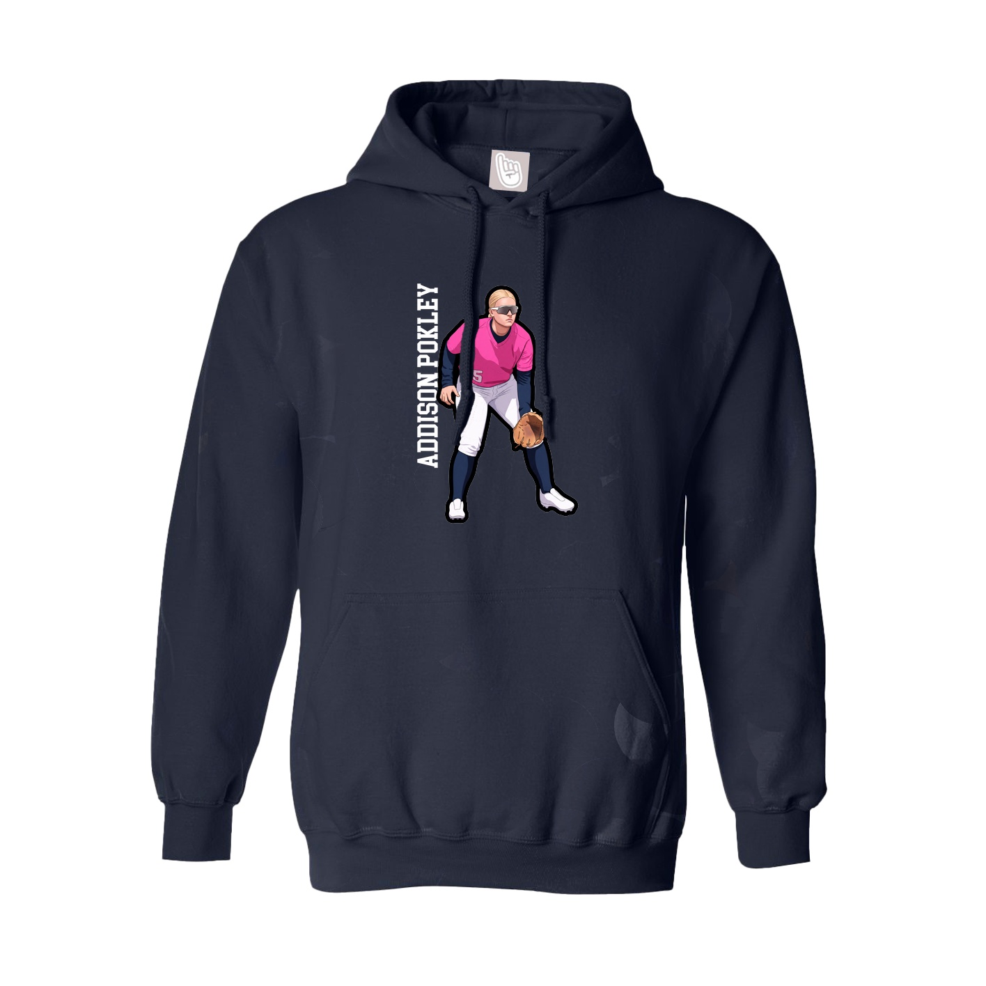 Youth Hoodie — Name Vertical in Navy