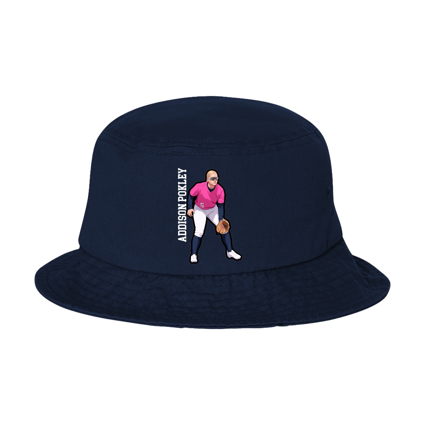 Bucket Cap — Name Vertical in Navy