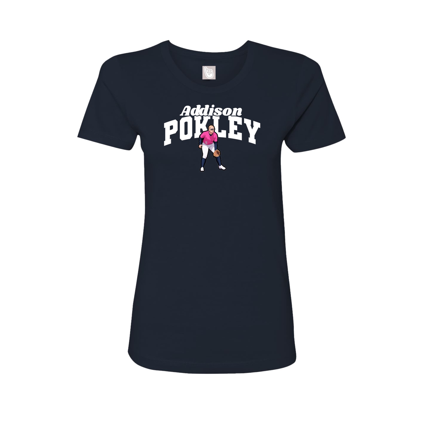 Fitted Women's Tee — Signature Arch in Navy
