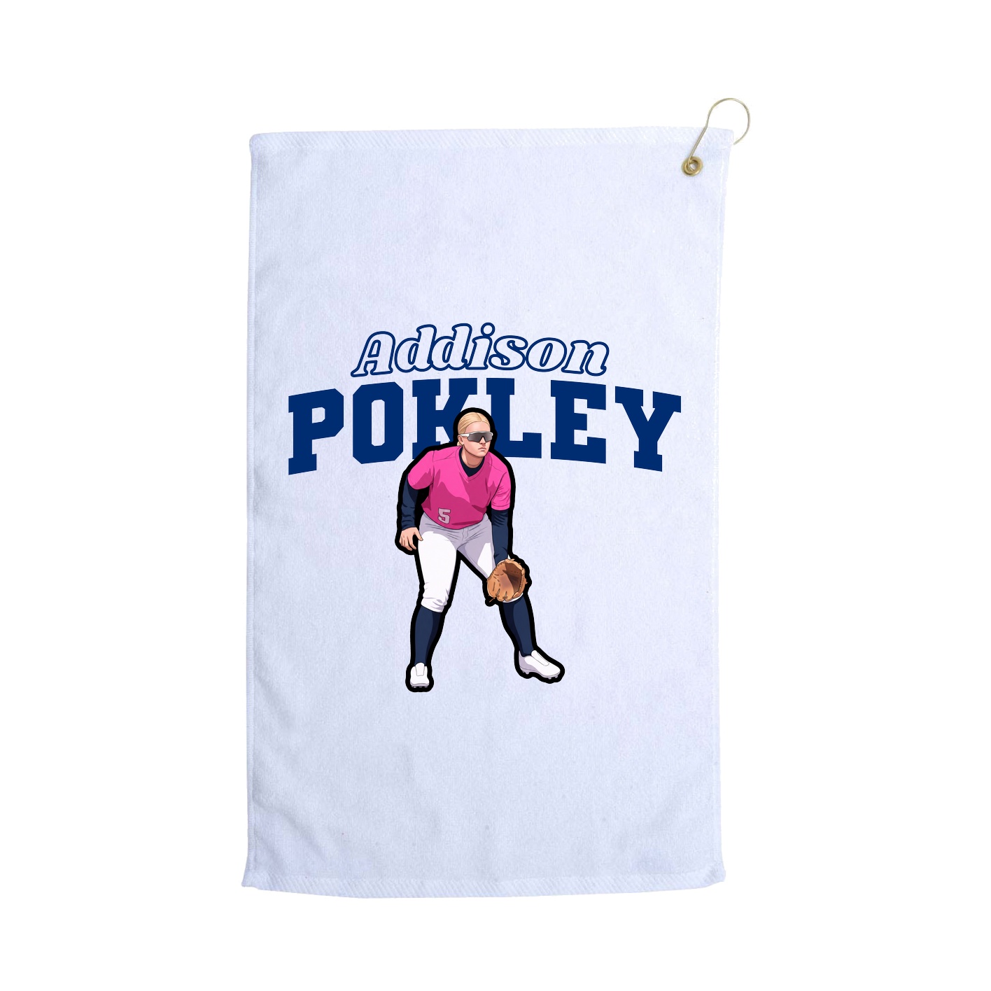 Golf Towel — Name Arch in White