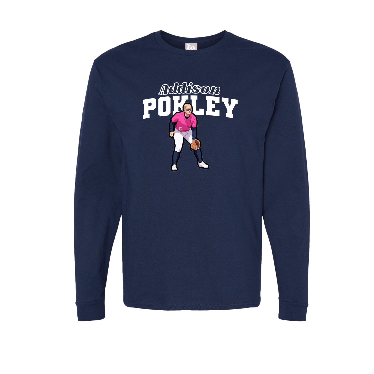Long Sleeve Tee — Name Arch in Navy