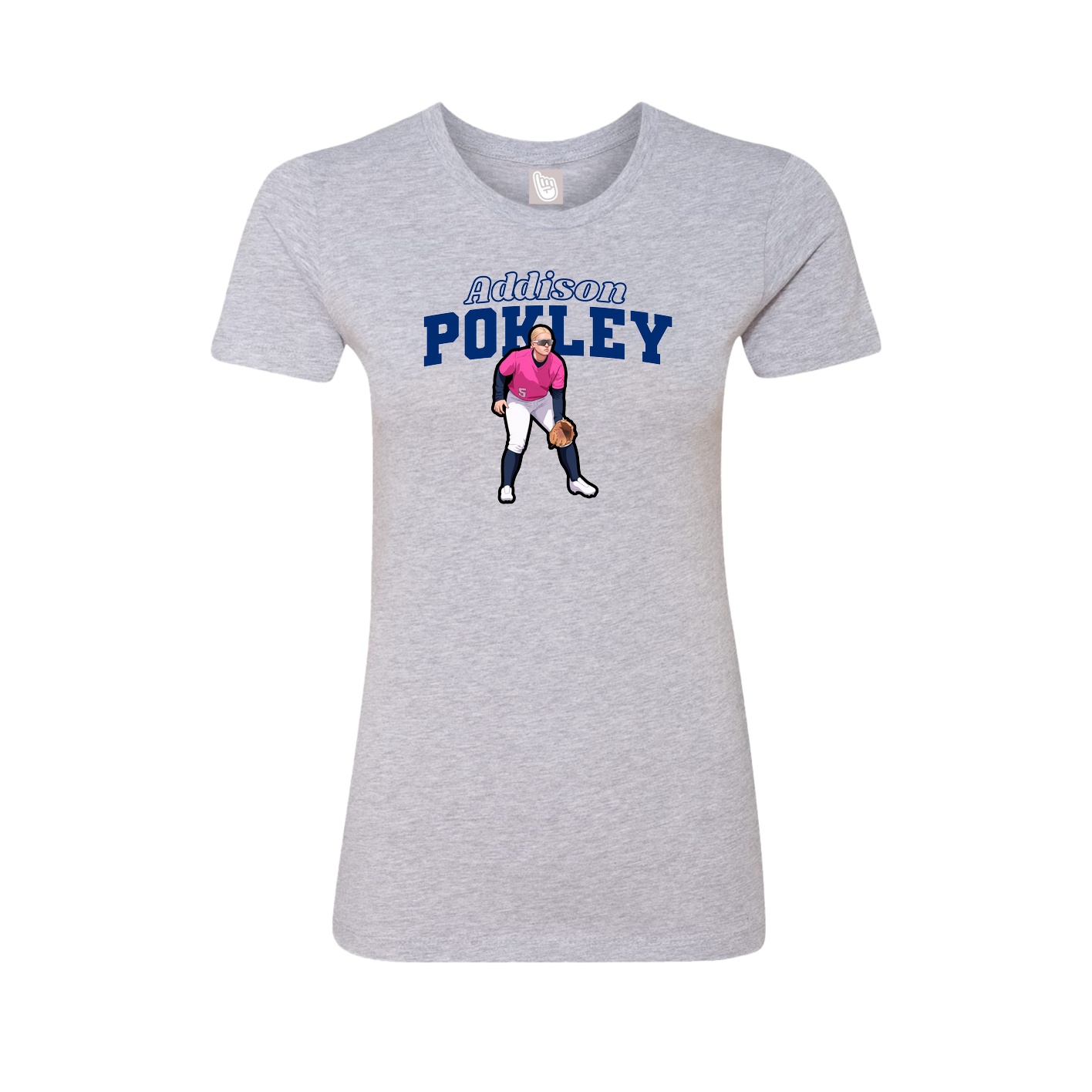 Fitted Women's Tee — Name Arch in Grey
