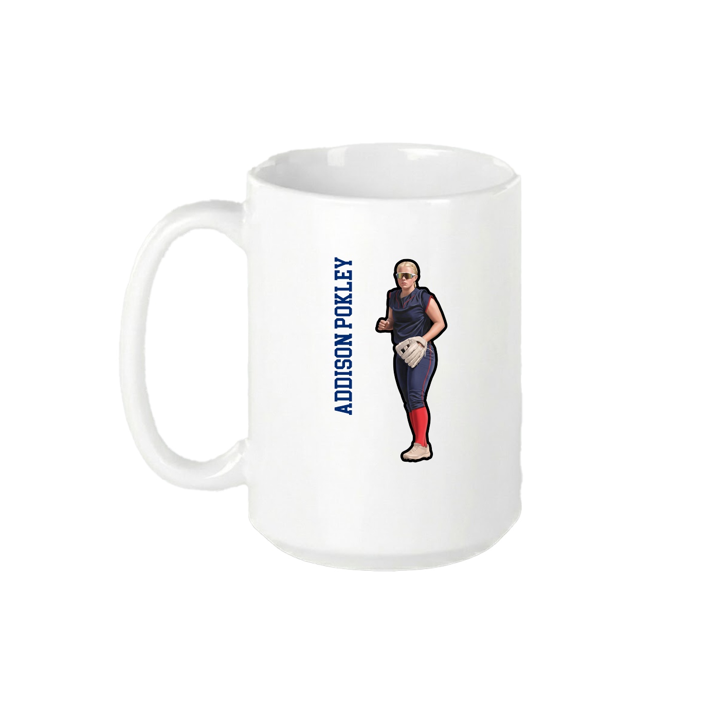 15oz Coffee Mug — Name Vertical in White