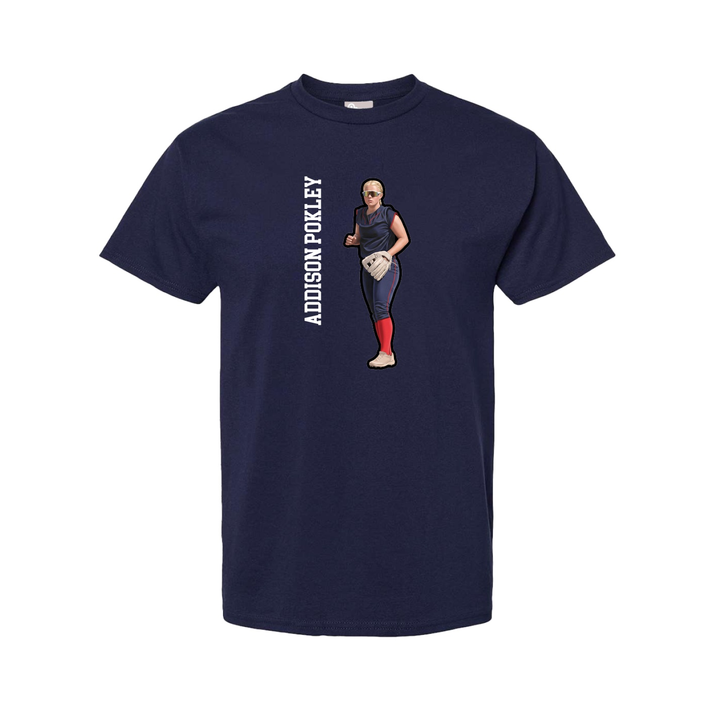 Youth Tee — Name Vertical in Navy