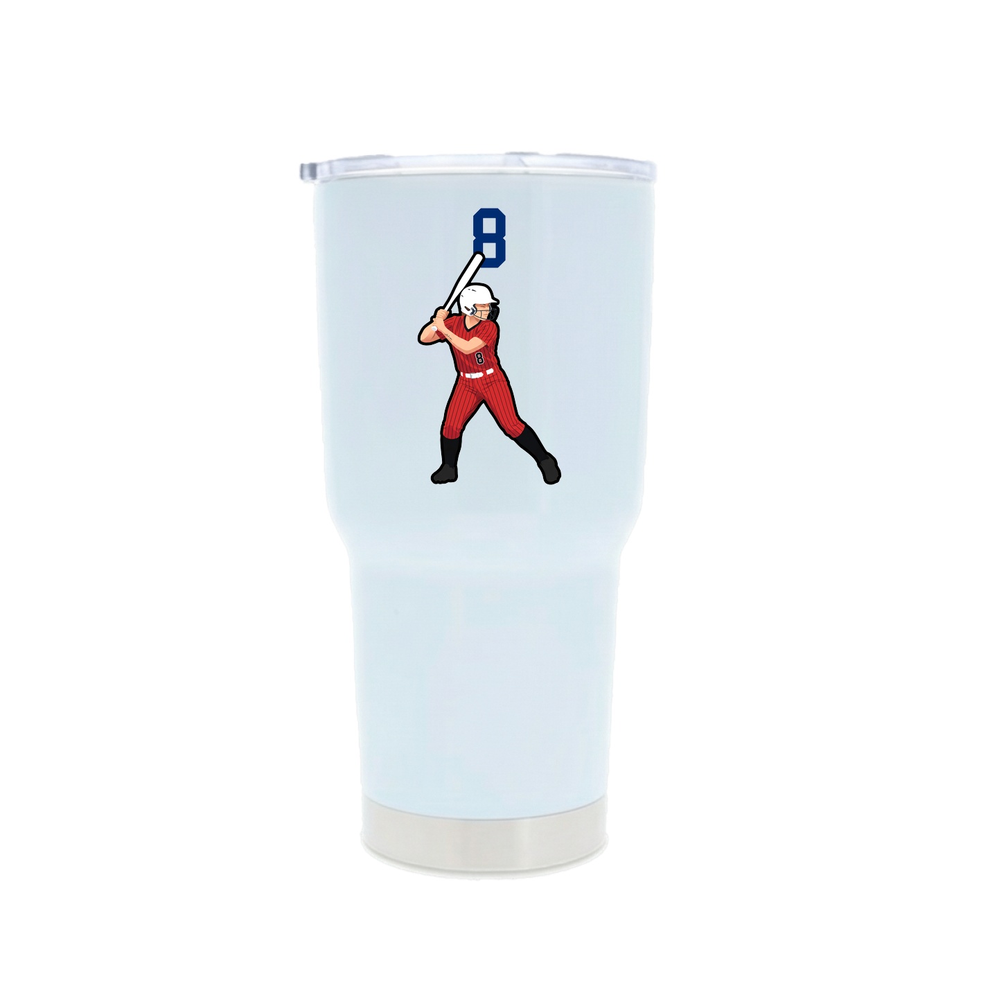 30oz Stainless Steel Tumbler — Number Top in White
