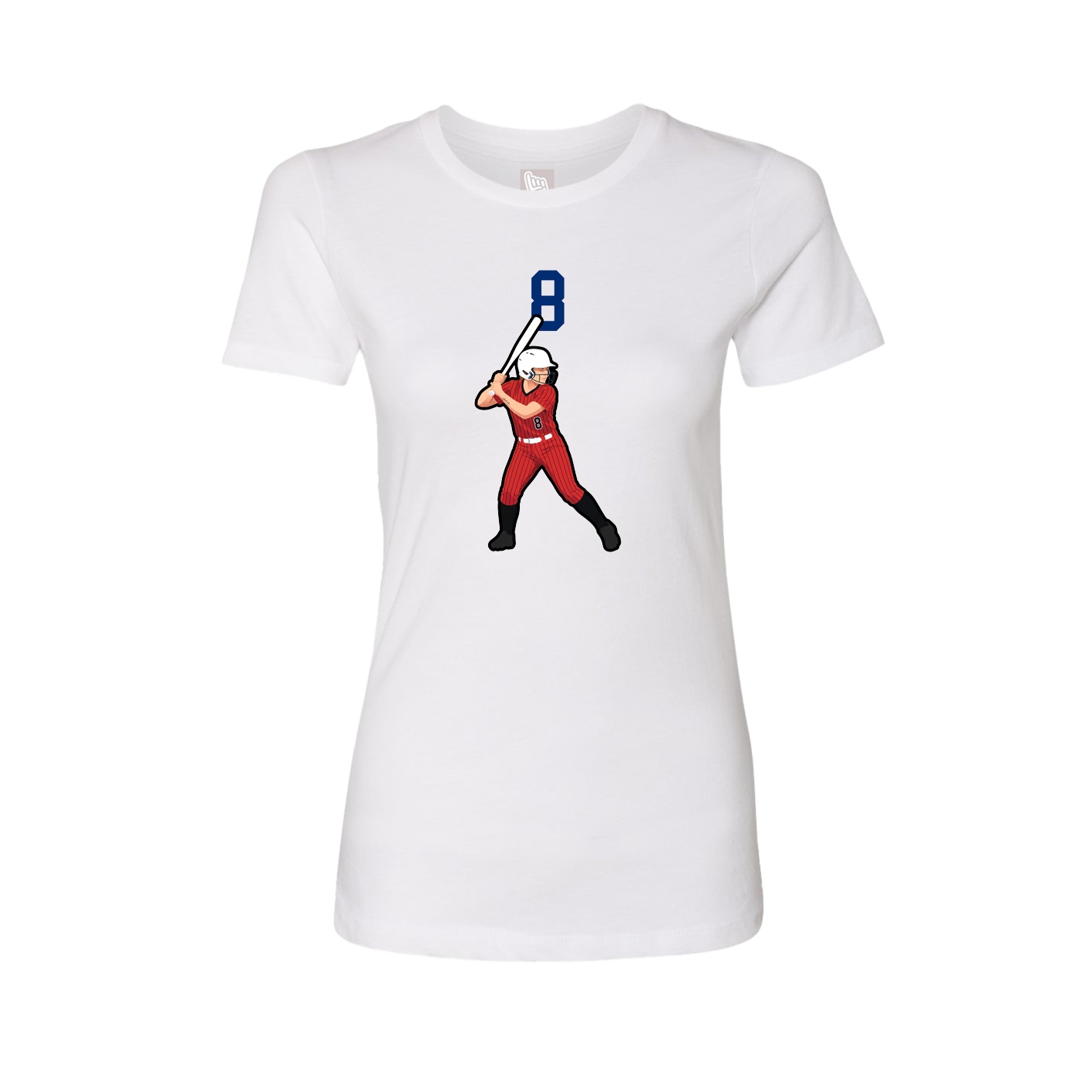 Fitted Women's Tee — Number Top in White