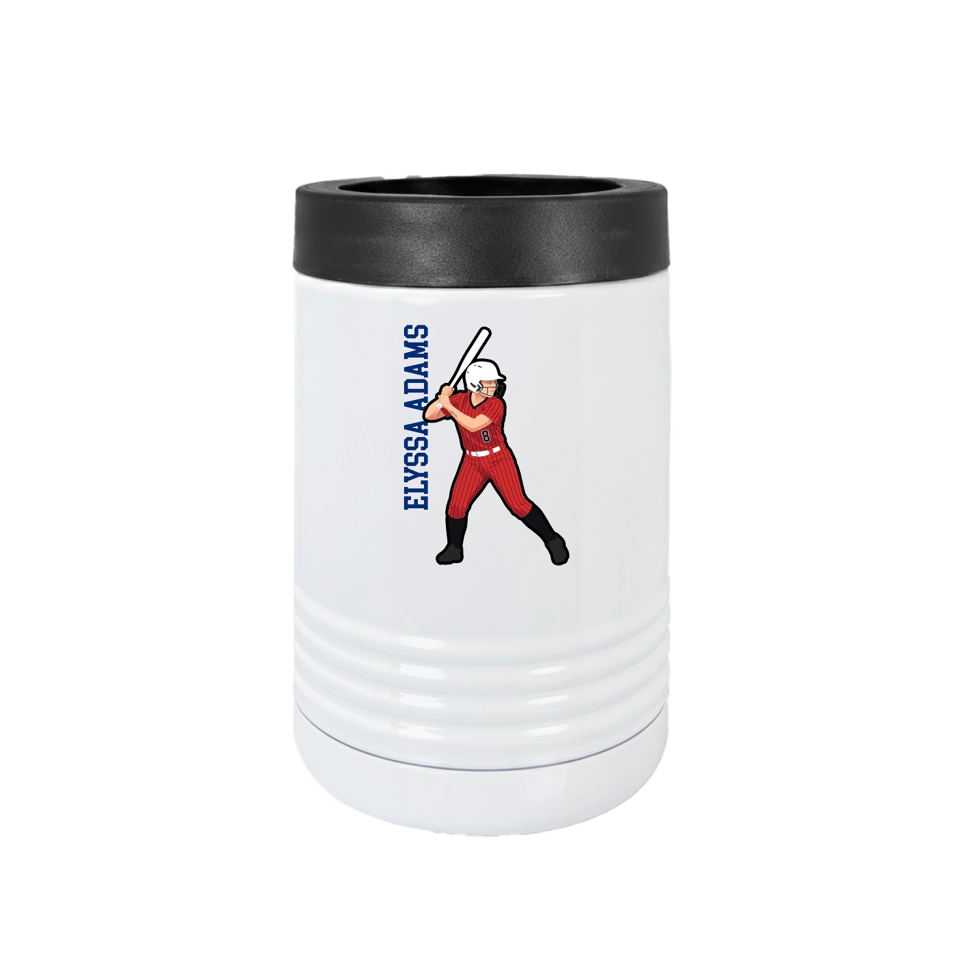 Beverage Holder — Name Vertical in White