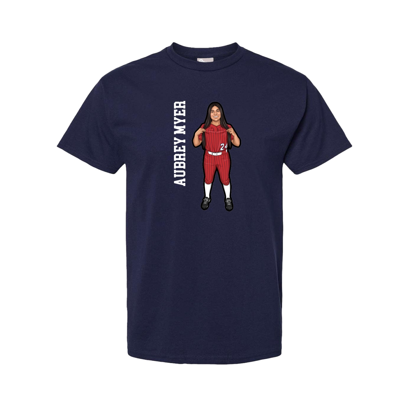 Tee — Name Vertical in Navy