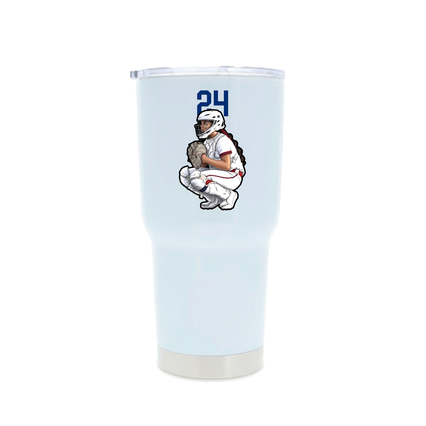 30oz Stainless Steel Tumbler — Number Top in White