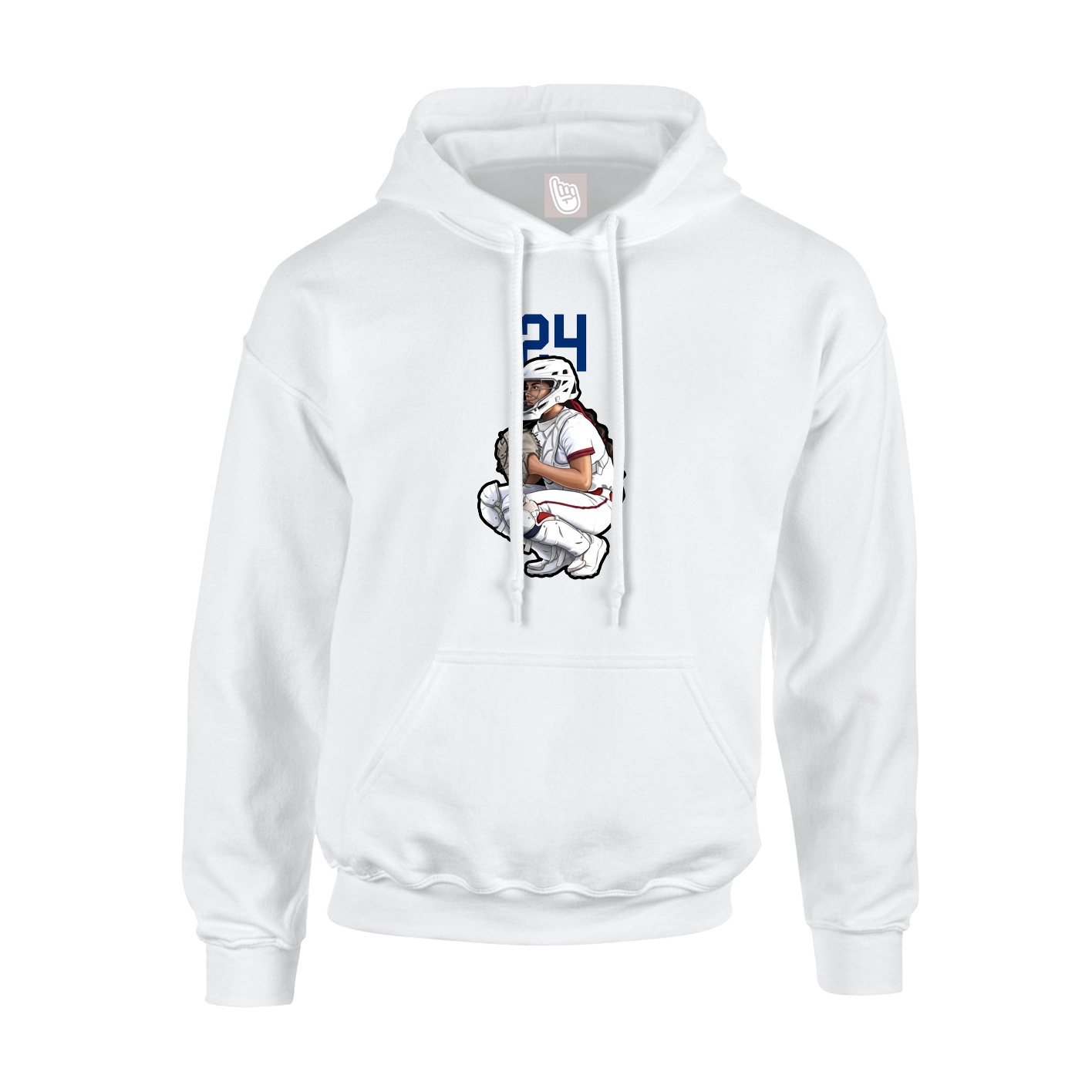 Hoodie — Number Top in White