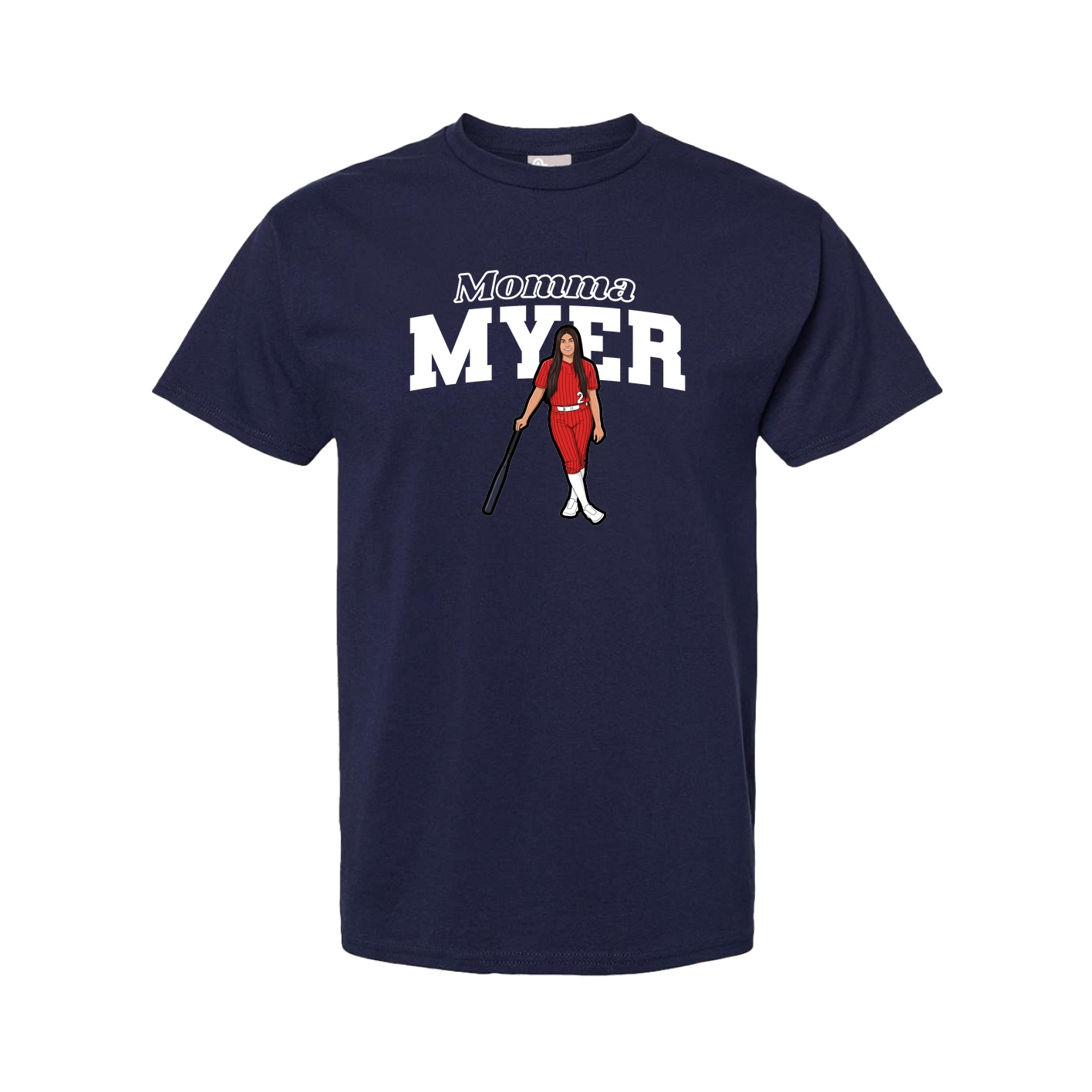 Youth Tee — Mothers Day Block in Navy