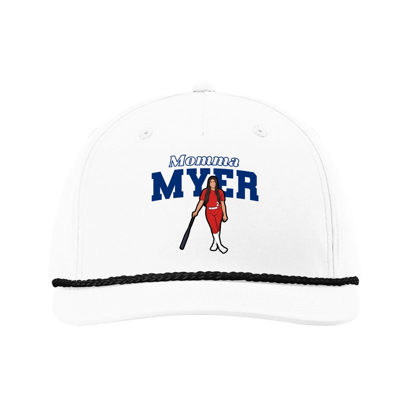 Five-Panel Classic Rope Cap — Mothers Day Block in White